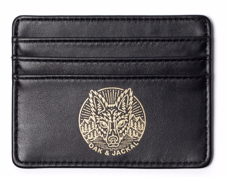 Black Leather 'Wilderness' Minimalist Wallet