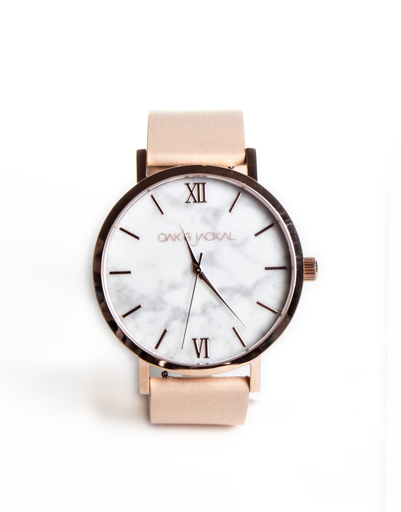Rose Gold/Marble Timepiece
