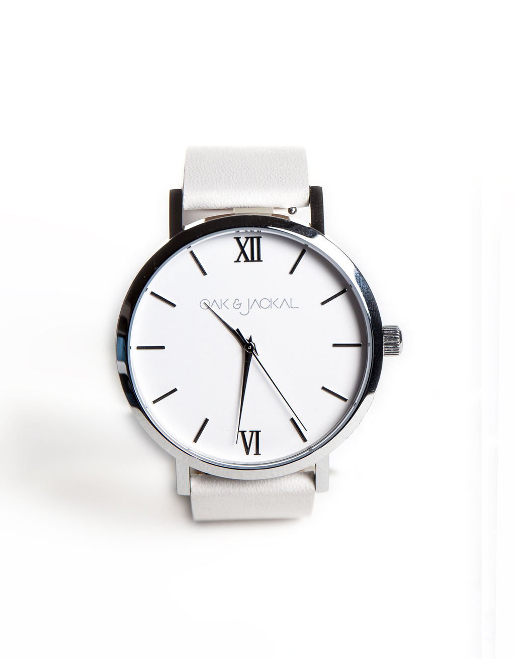 Silver/White Timepiece