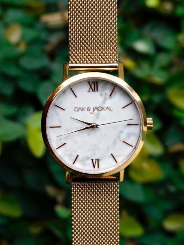 Mesh Rose Gold/Marble Timepiece